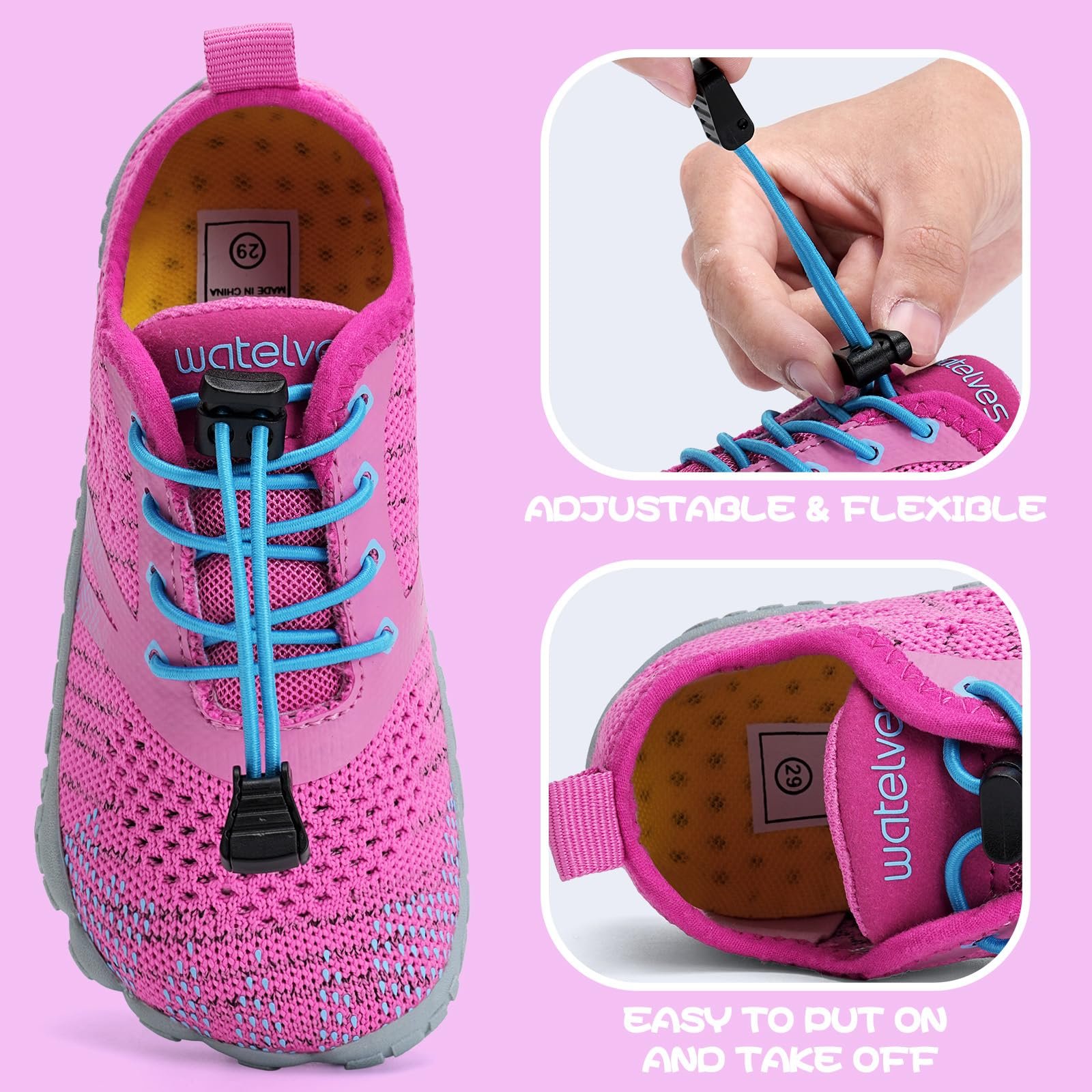 Детская Кроссовки босиком, водная Кроссовки и девочек, Кроссовки для купания, акваобувь, Кроссовки для плавания, пляжная обувь, нескользящая, быстросохнущая, фото №6