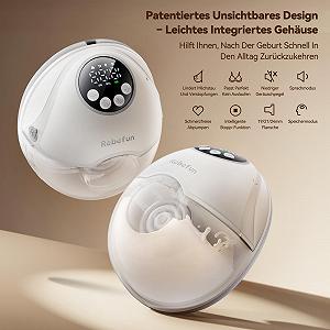 Молокоотсос Robofun электрический, свободные руки, двойной, 4 режима, 12 уровней всасывания, функция защиты от переполнения, с коробкой для хранения, 2 шт. synthetic.ua - Фото 1