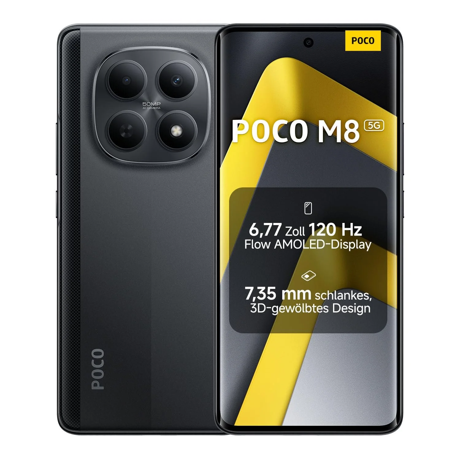 Смартфон Xiaomi Poco M8 5G 8 GB RAM + 256 GB 6.77 дюйма 120 Гц Flow AMOLED Snapdragon 6 Gen 3 50 MP Black, фото №1