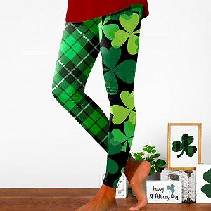 Леггинсы St. Patricks Day Женские леггинсы Зеленые с высокой талией synthetic.ua - Фото 1