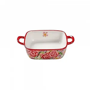 Форма для запекания лазаньи керамическая квадратная 1000 мл с ручками расписанная вручную - Фото 1