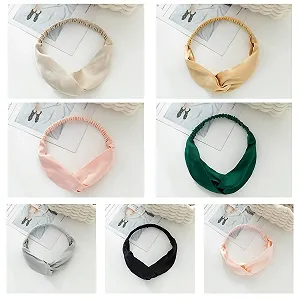 Повязка на голову эластичная Твист Богемная Однотонная Узел synthetic.ua - Фото 1