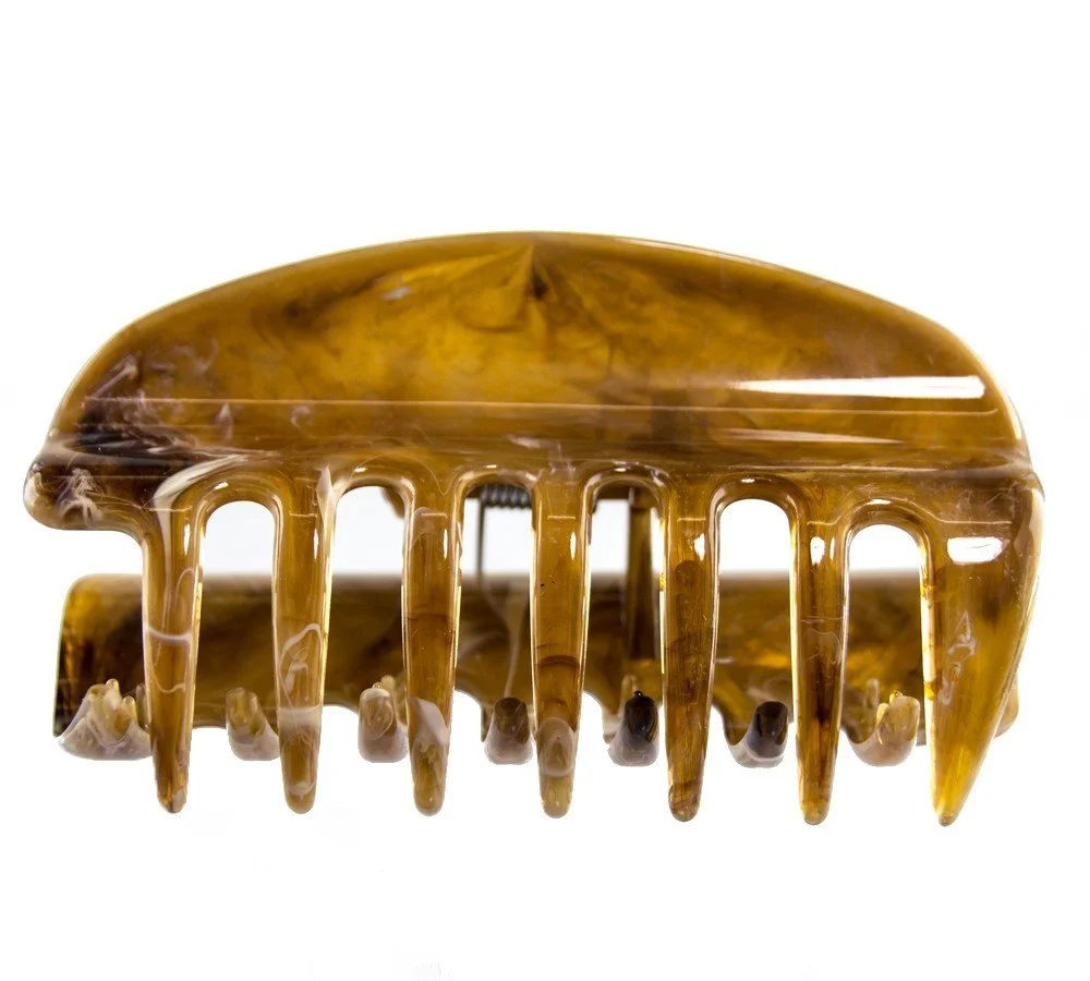 Заколка для волос Tort большая с закрытыми сторонами 10 см, цвет рога, фото №1 Заколка для волос Tort большая с закрытыми сторонами 10 см, цвет рога, фото №1