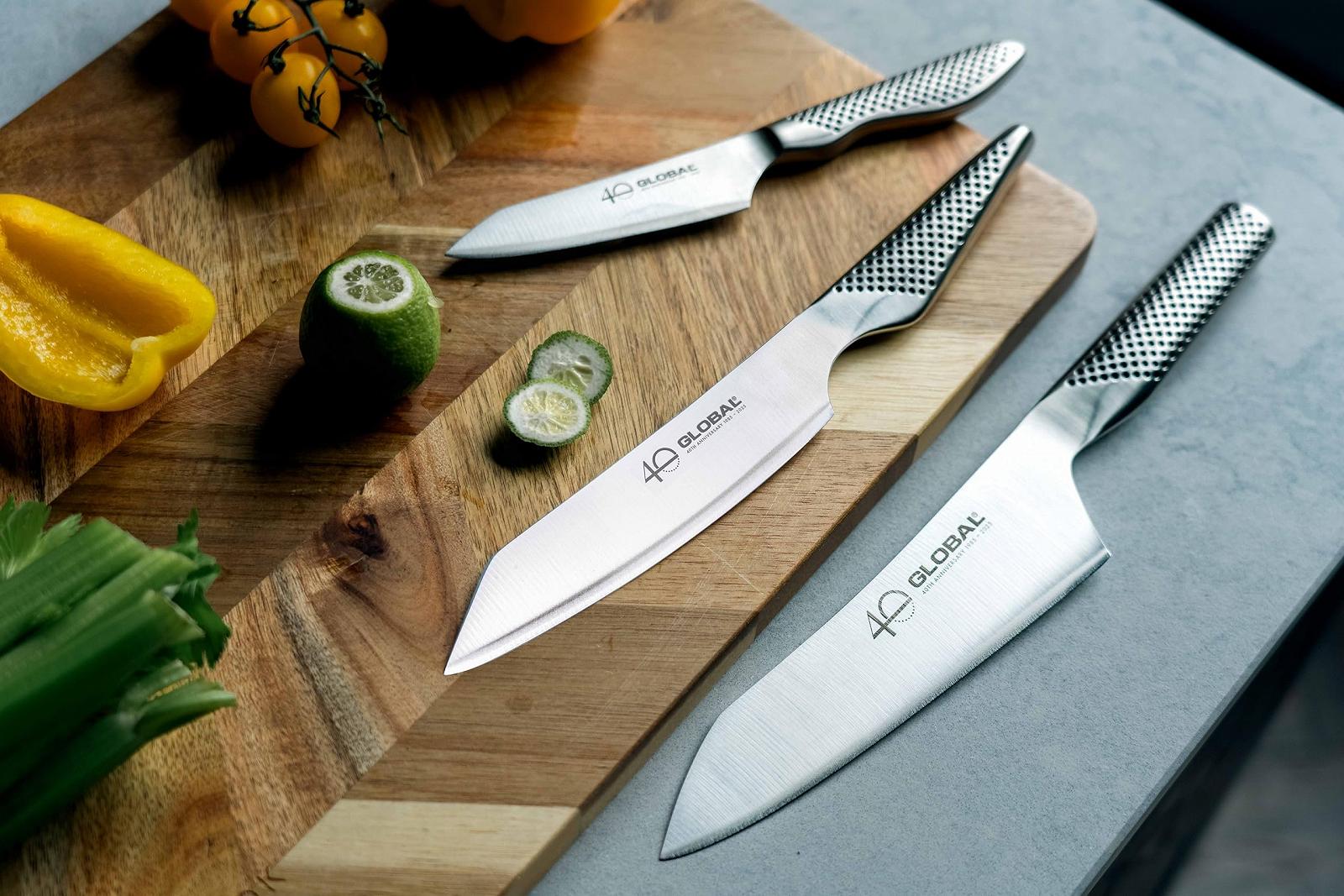 Набір ножів Global Knives, 3 шт, ювілейна лімітована серія, японська сталь преміум-класу, фото №4