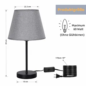 LED настільна лампа LIANTRAL Набір 2 шт. Металева основа Лляний абажур Сіра/Чорна synthetic.ua - Фото 1