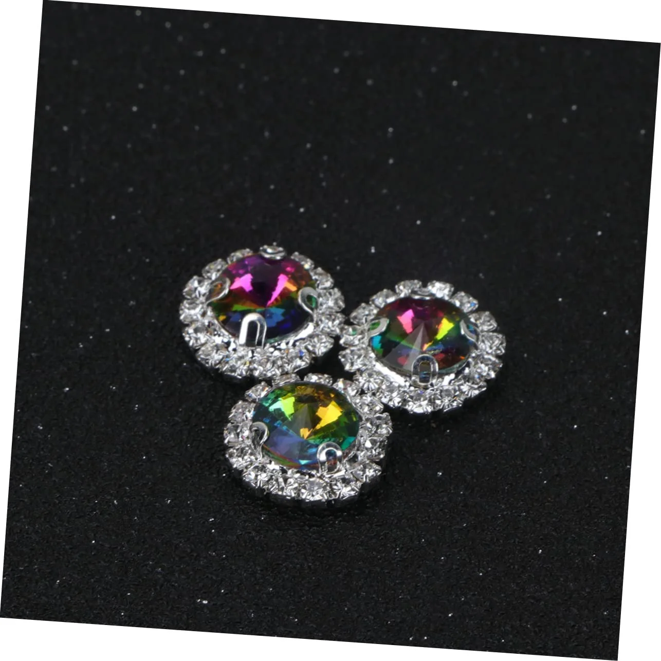 Стразы Плоские Operitacx Круглые Радужные 40 шт для рукоделия, свадебных и праздничных украшений, изготовления ювелирных изделий, чехлов для телефонов, скрапбукинга и прочего, фото №9