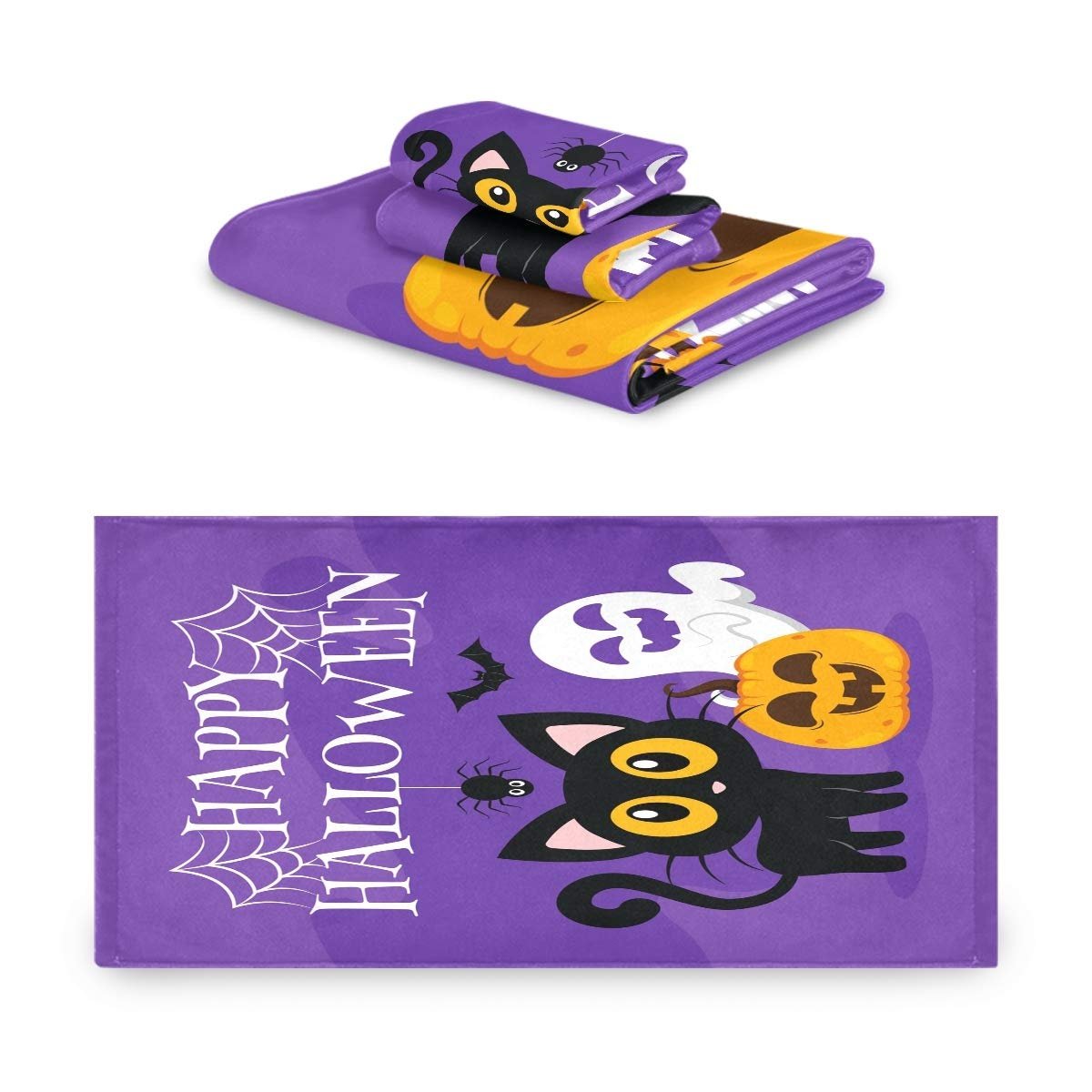 Набір рушників BEUSS Halloween Cat Skull 100% бавовна 3 шт. високовбираючий, фото №1