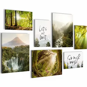 Картини на стіну Novart N036671b Forest Landscape 7 штук Зелені - Фото 1