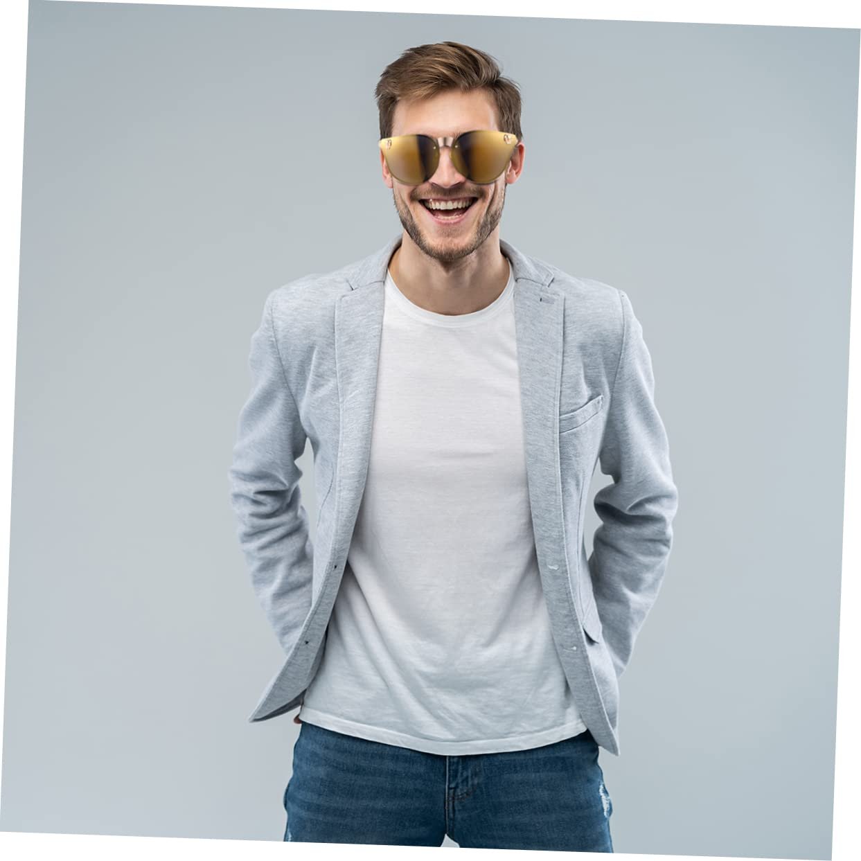 Набір сонцезахисних окулярів, 3 шт, Ретро оправа, фото №4