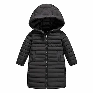 Флісова куртка для дівчинки - Дитяче довге пухове пальто - Фото 1