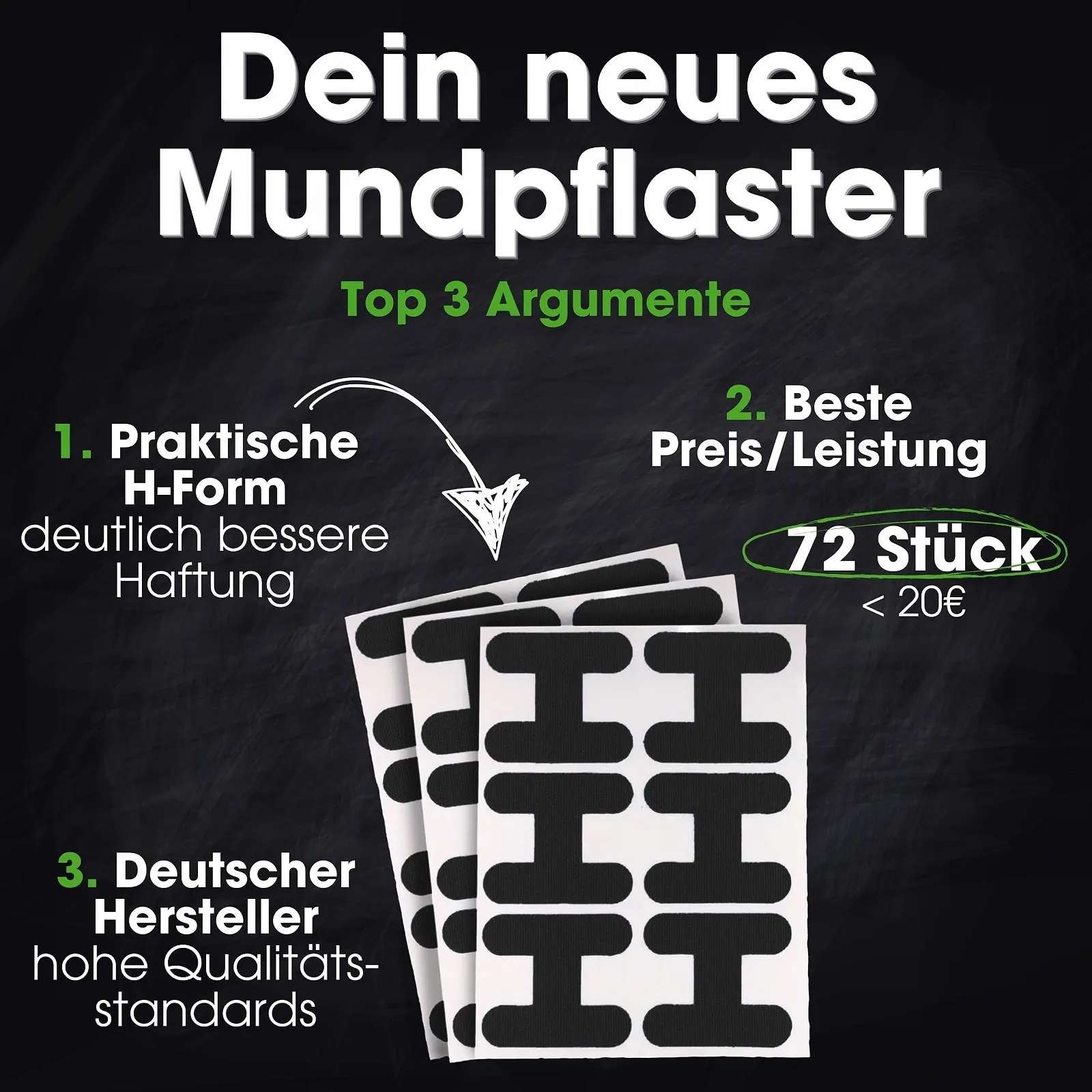 Пластирі для сну HARMONY (72 шт. в упаковці) Преміум тейп для рота для сну, фото №3