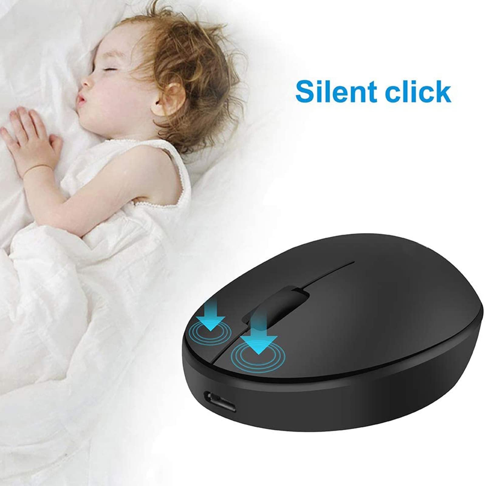 Мышь Uiosmuph Mini Small Wireless Rechargeable 1000 DPI Черный, фото №5