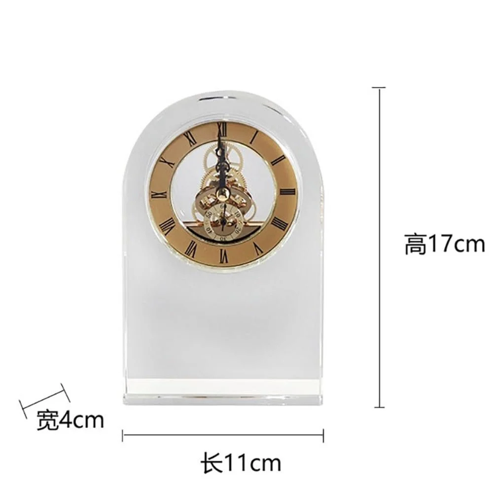 Настільний годинник Yixinzi-2024 Кришталевий, тихий, срібний, фото №2