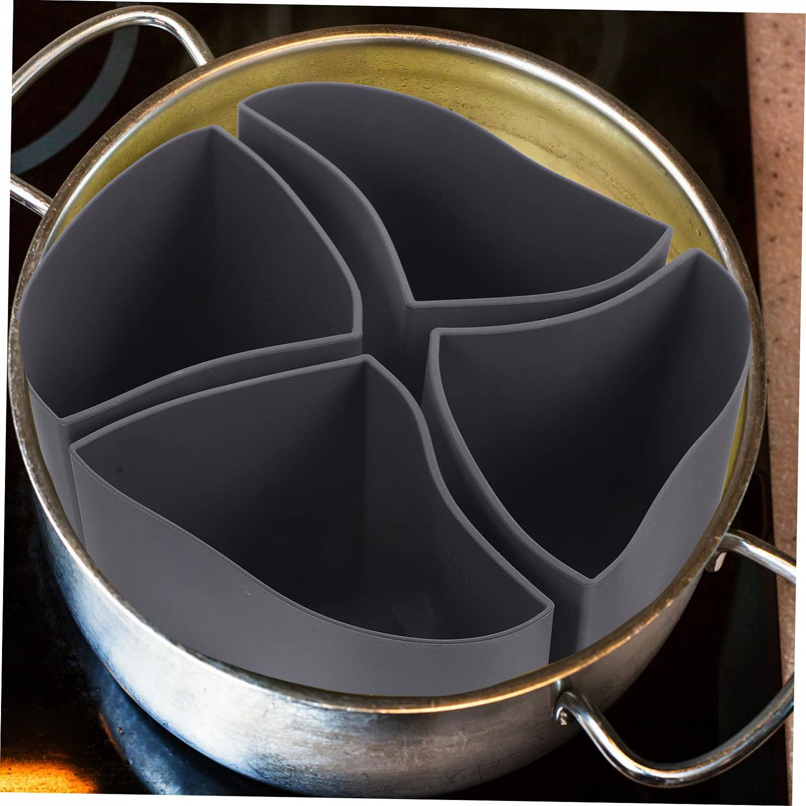 Вставка LABRIMP Slow Cooker Teiler для овально-круглой кастрюли силиконовая для повседневного использования серый, фото №3
