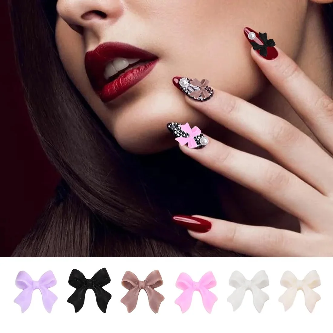 Набор для украшения ногтей Sanding, 3D Подвески-бантики, DIY украшения, Стразы для ногтей Разноцветный, фото №5