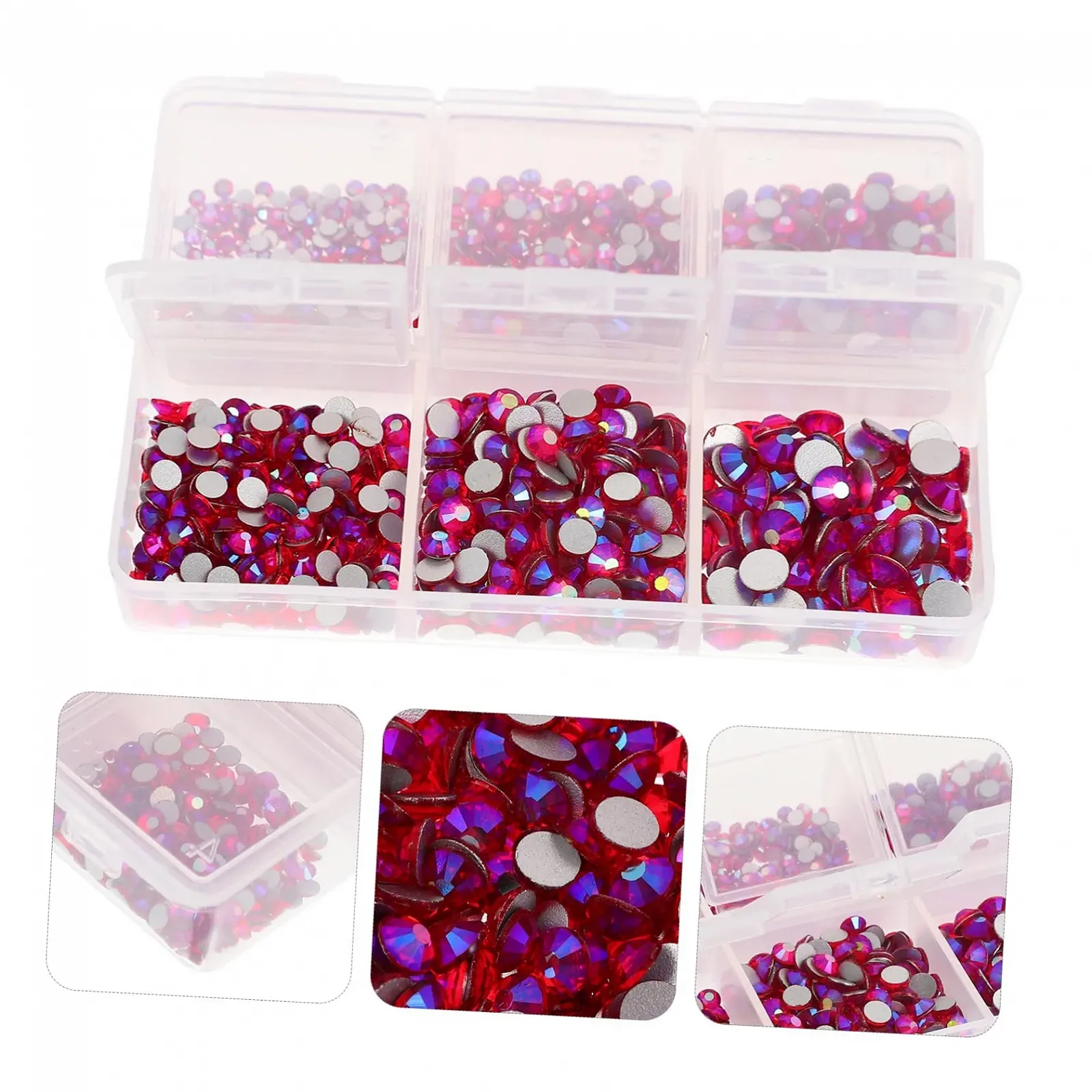 Стразы для ногтей FRCOLOR Плоские стразы для маникюра Блестящие аксессуары для ногтей Декоративные подвески для ногтей для начинающих и профессионалов, 5 коробок, фото №4