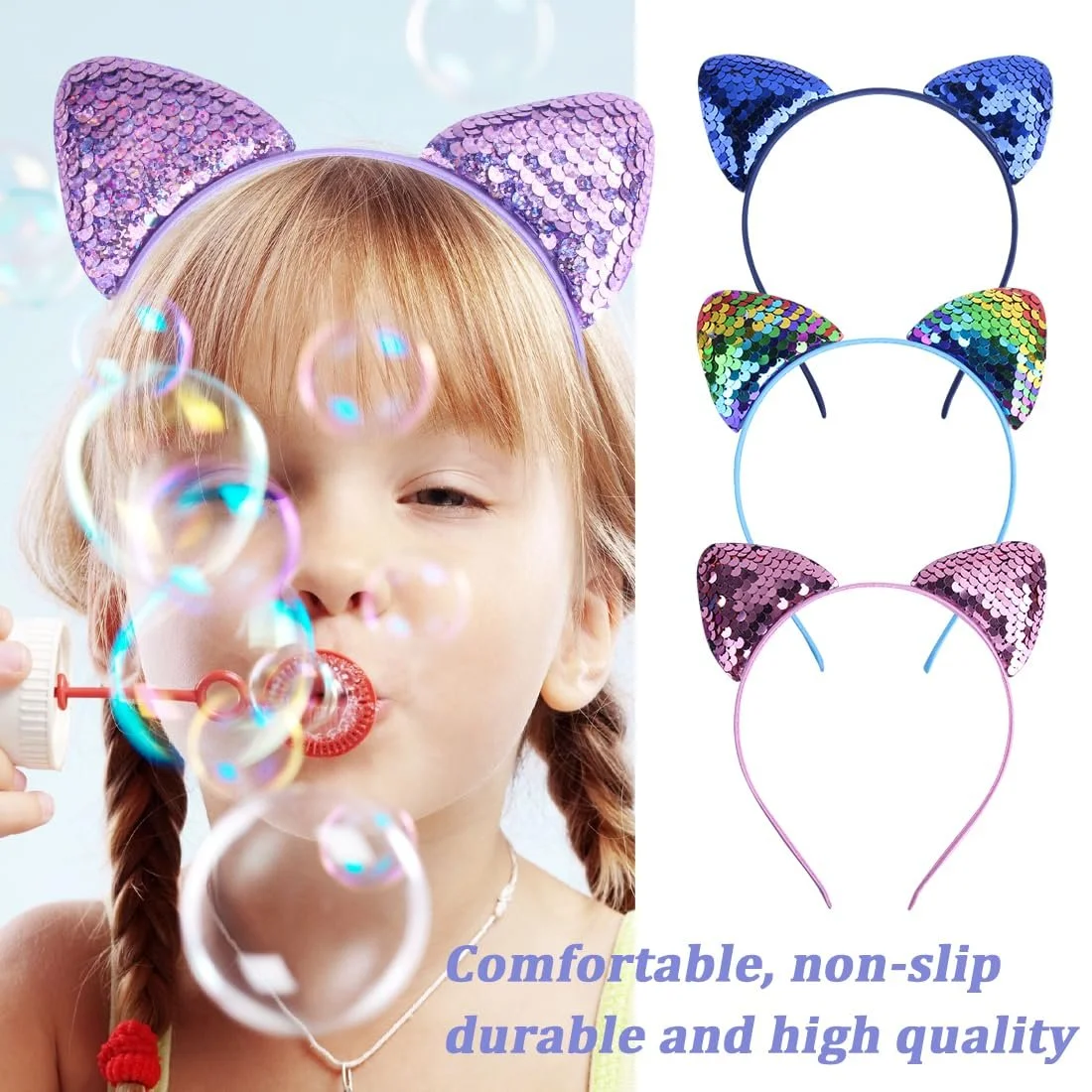 Обруч Ушки кота 4 шт Блестящий, фото №4 Обруч Ушки кота 4 шт Блестящий, фото №4