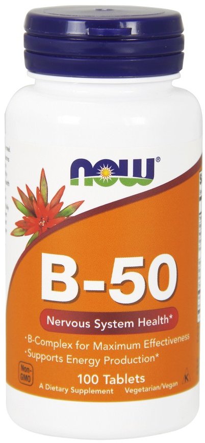 Now Foods Вітамін B-50 100 Табс Вітамін, фото №1