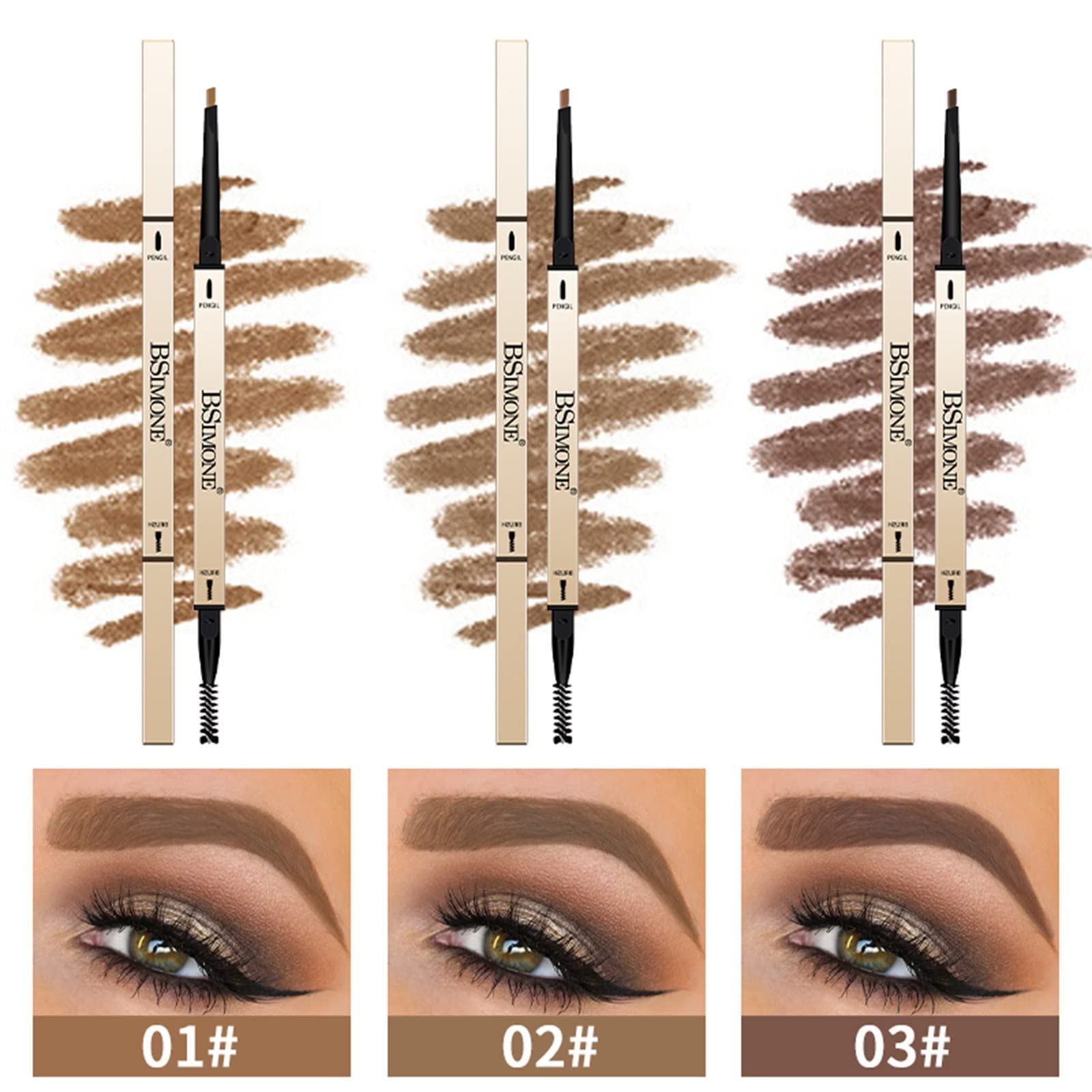 Водостойкий карандаш для бровей Waterproof Pencill Enhancement Kit с кистью A One Size, фото №6