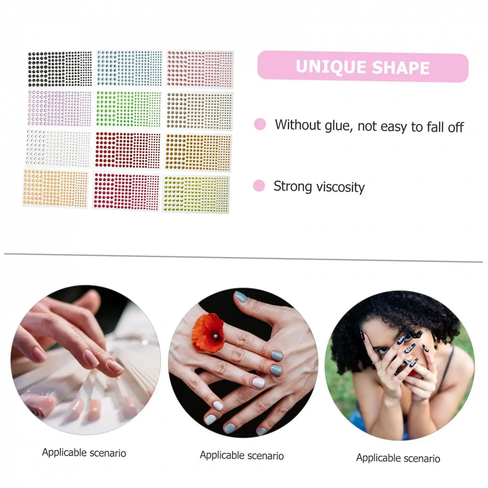 Стразы Самоклеящиеся Amosfun 12 листов Для глаз и лица Украшения для тела Для макияжа Для фестивалей и особых случаев, фото №2 Стразы Самоклеящиеся Amosfun 12 листов Для глаз и лица Украшения для тела Для макияжа Для фестивалей и особых случаев, фото №2