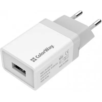 Зарядное устройство ColorWay 1USB 1A (CW-CHS011-WT), фото №1 Зарядное устройство ColorWay 1USB 1A (CW-CHS011-WT), фото №1