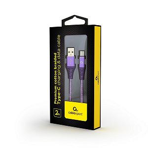 Кабель Cablexpert CC-USB2B-AMCM-2M-PW, USB 2.0 A-тато/Type-C тато 2,0 м synthetic.ua - Фото 1