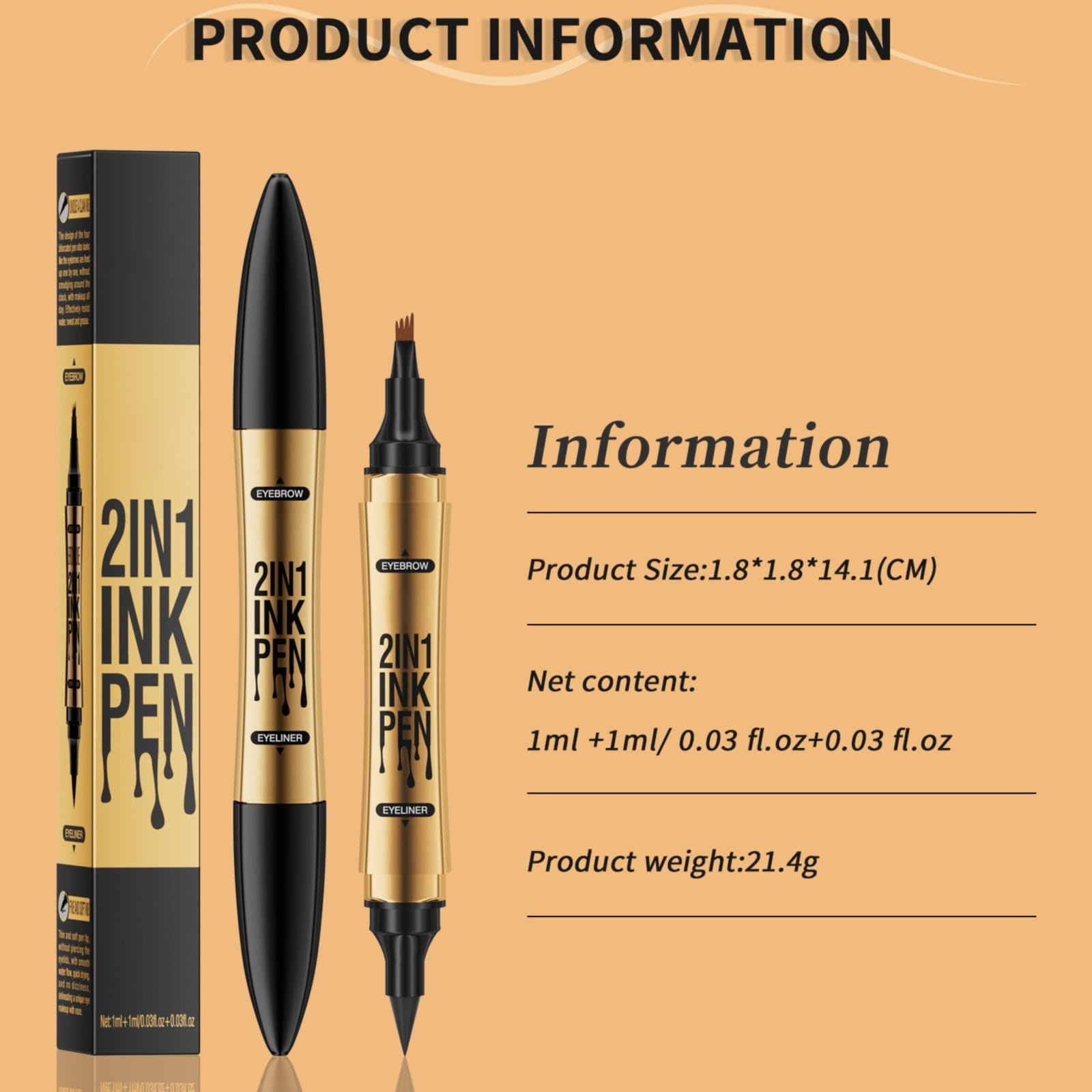 Олівець для брів з наконечником 4-Tip та ультраточний олівець для брів середньо-коричневий та чорний, BK2, один розмір, фото №4