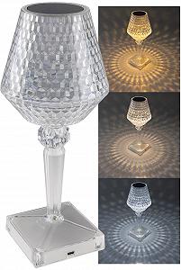 Настольная лампа ChiliTec 26 см Аккумуляторная LED Сенсорная с эффектом хрусталя Прозрачная - Фото 1