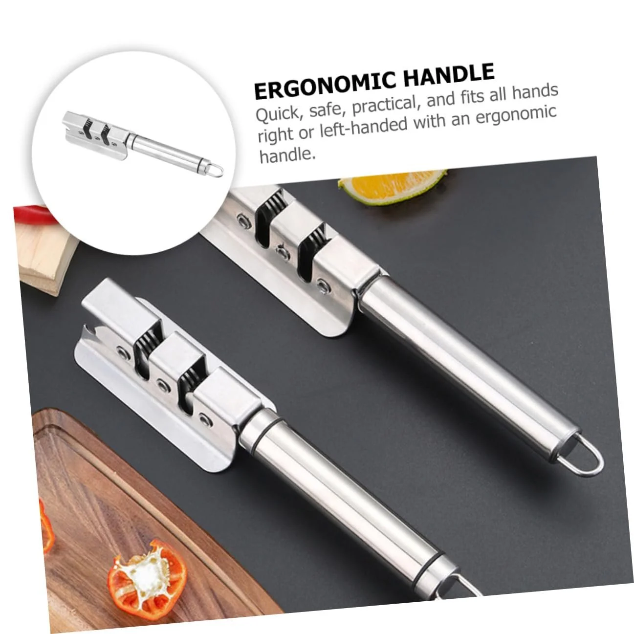 Точилка для ножів Toyvian побутова ергономічна нержавіюча сталь, фото №3