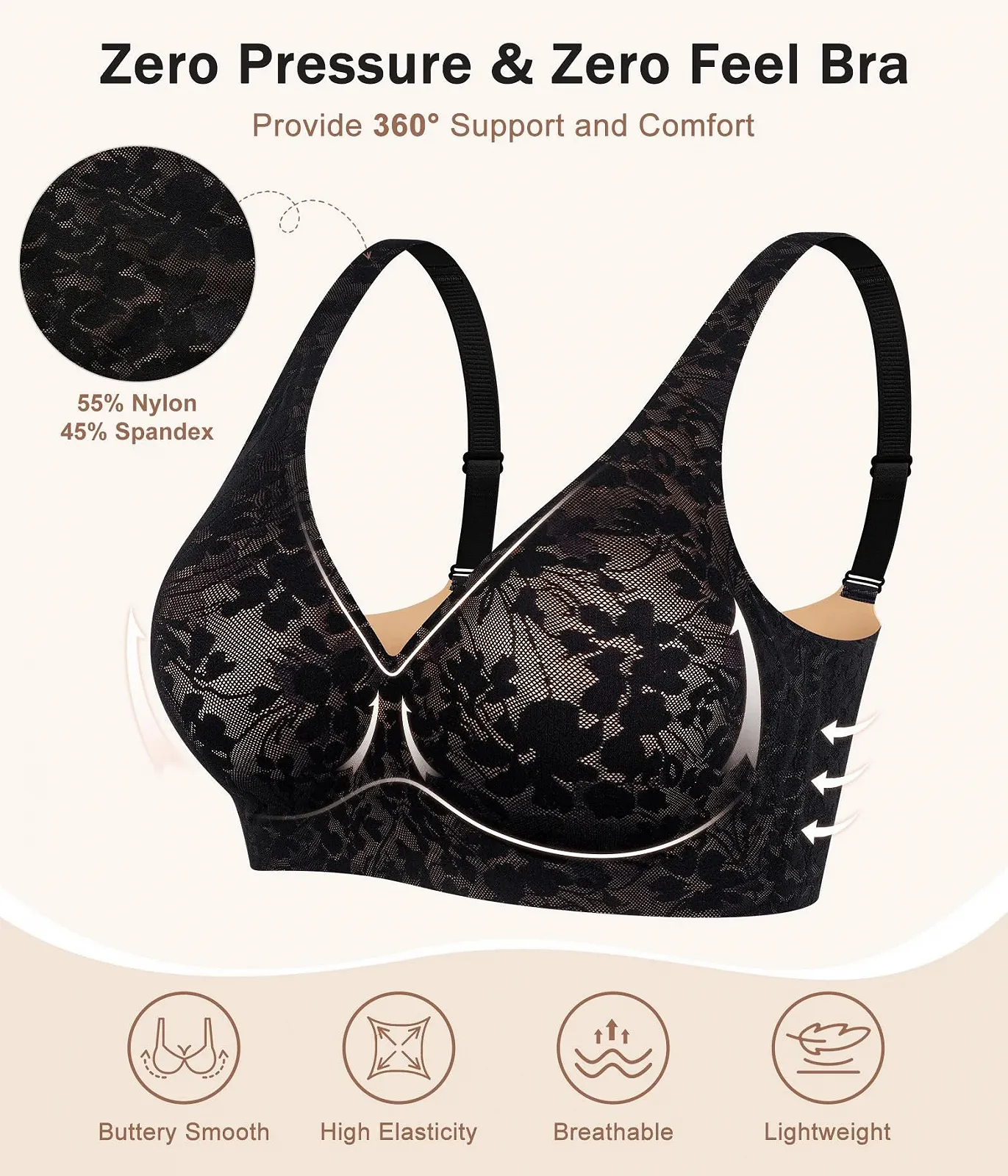 Бюстгальтер Ohne Bügel Push Up Deep V без косточек мягкий кружевной, фото №4 Бюстгальтер Ohne Bügel Push Up Deep V без косточек мягкий кружевной, фото №4
