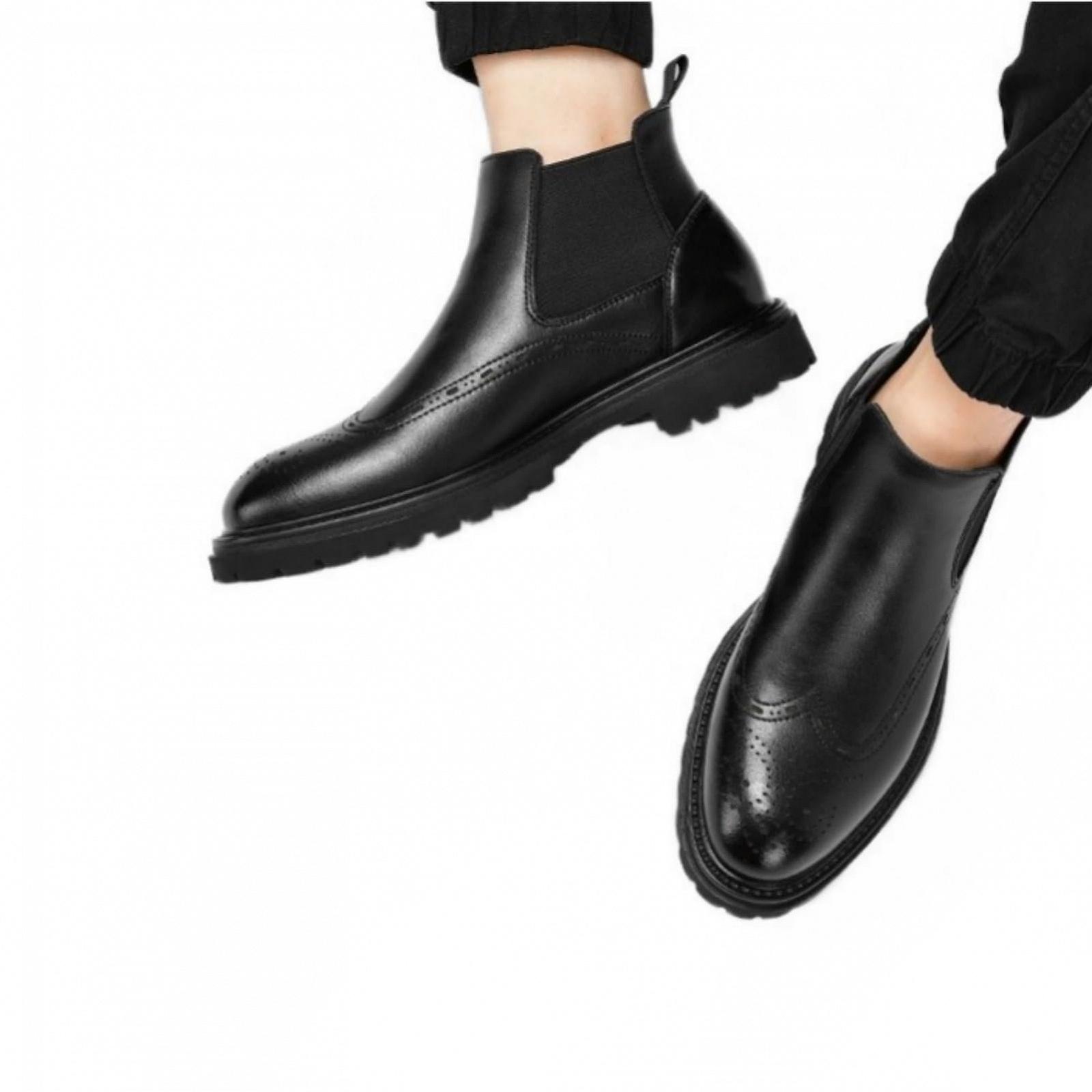 Челси Brogue ANUFER из натуральной кожи для мужчин, формальные туфли без шнуровки до щиколотки, фото №5