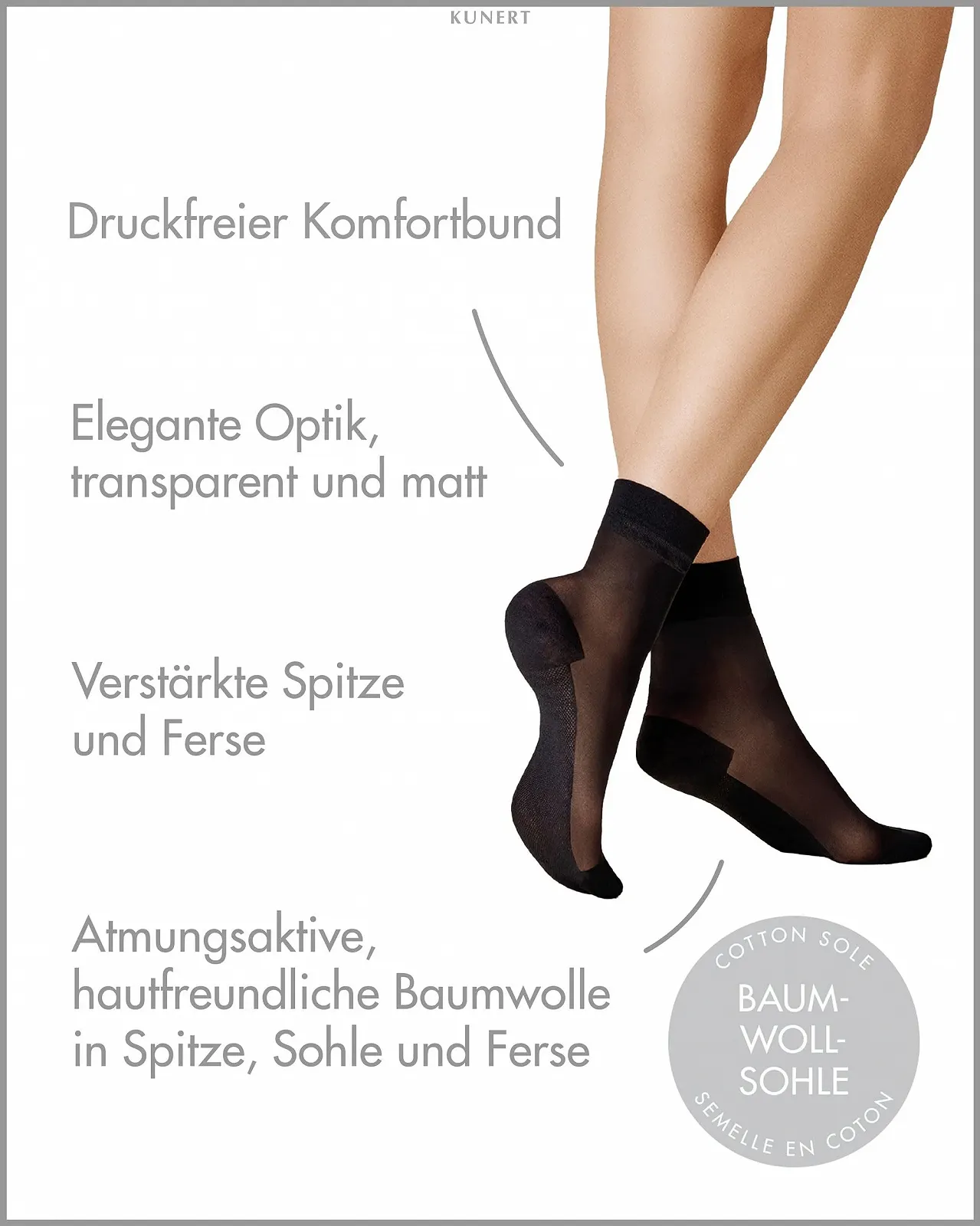 Носки KUNERT Cotton Sole 20 Denier, фото №2 Носки KUNERT Cotton Sole 20 Denier, фото №2