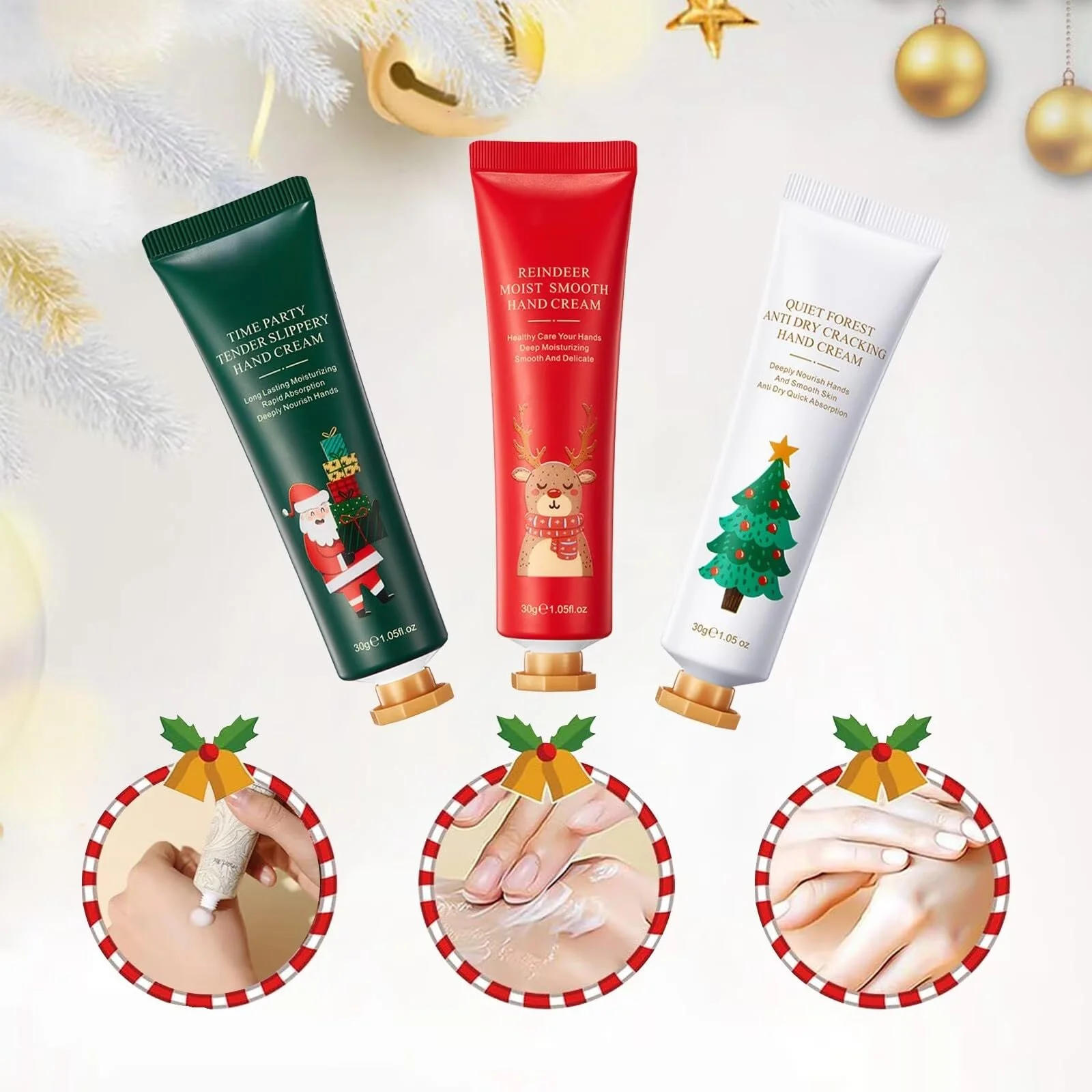 Набір міні-кремів для рук, набір кремів для рук, 3 шт. Зимовий, фото №2