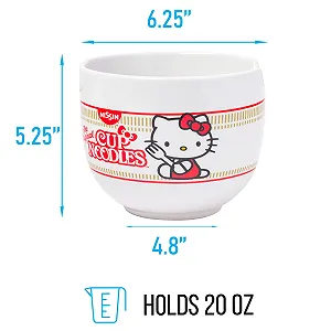 Миска Hello Kitty Nissin Керамическая Миска для Рамена с палочками 591.5 мл synthetic.ua - Фото 1