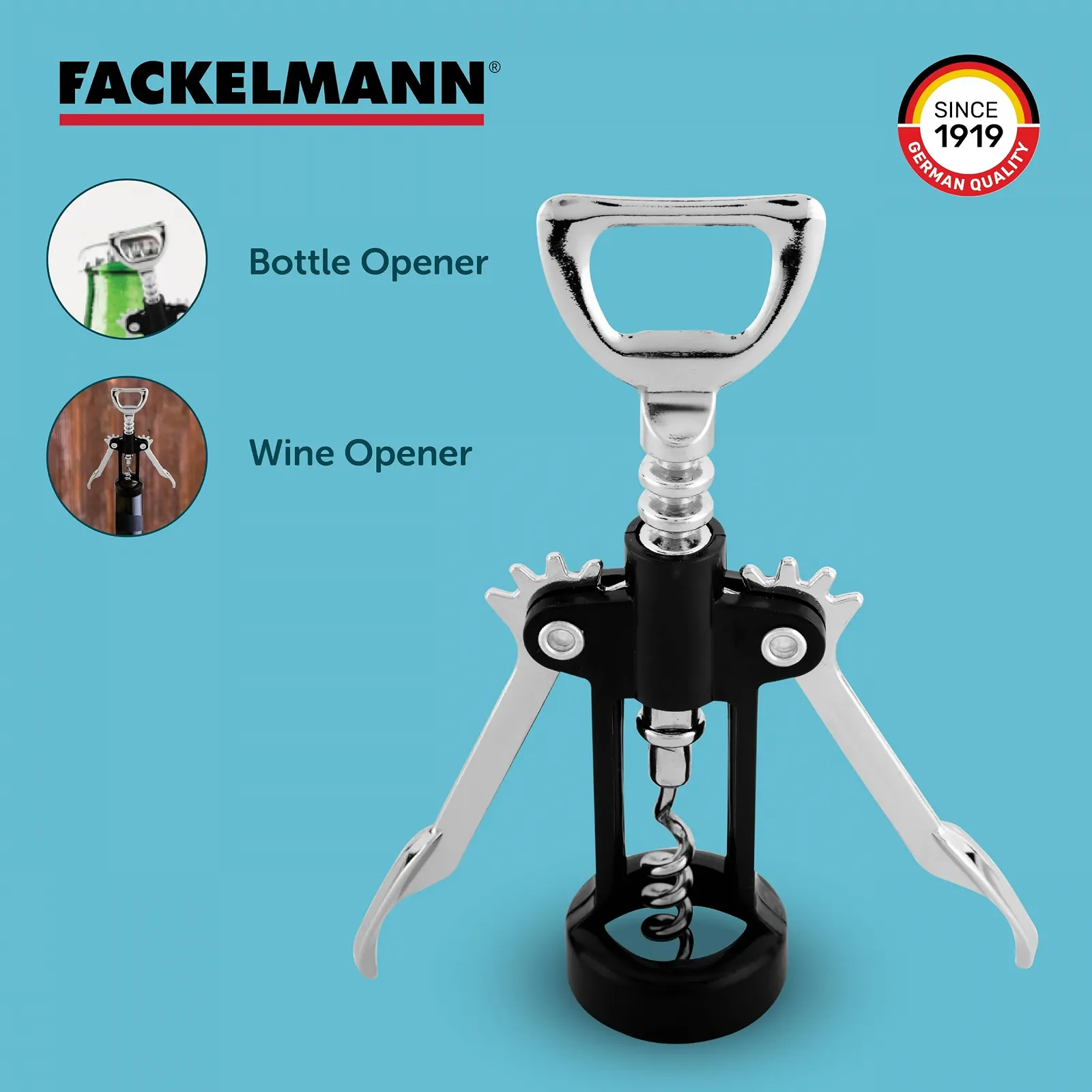 Важільний штопор Fackelmann, металевий, фото №6 Важільний штопор Fackelmann, металевий, фото №6