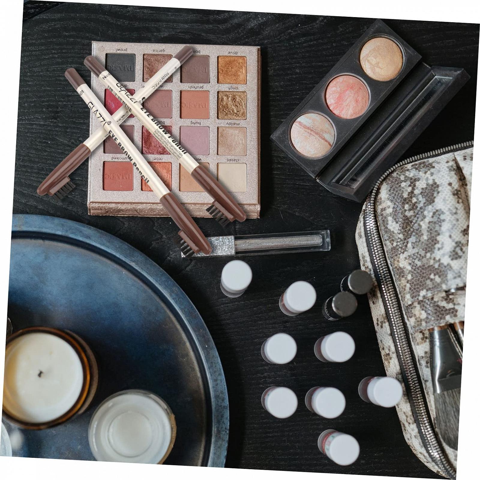 Олівець для брів HONMEET з щіткою для брів Кавовий дерев'яний (12 шт.), фото №7