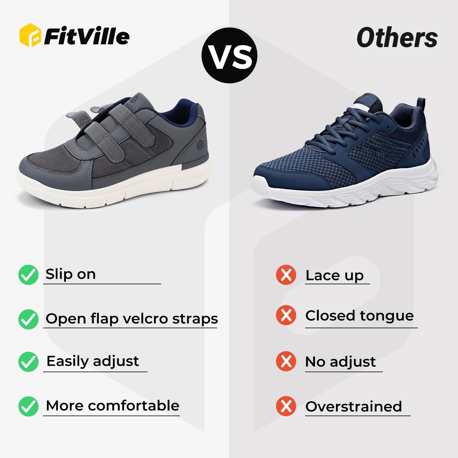 Кросівки FitVille Easytop Duo Strap Shoes V3 Extra Wide, фото №3