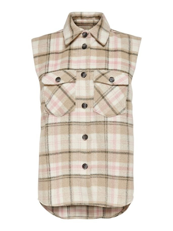 Жилетка ONLY ONLLIPPA CHECKED VEST WVN 15233905 Бежевый XS, фото №3