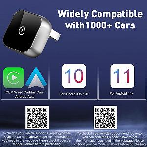 Беспроводной адаптер CarPlay 2-в-1 Беспроводной адаптер CarPlay и Android для автомобиля Модернизированный беспроводной адаптер Carplay 2025 года Беспроводной CarPlay для автомобилей с 2016+ для iOS 10+/Android 11 synthetic.ua - Фото 1