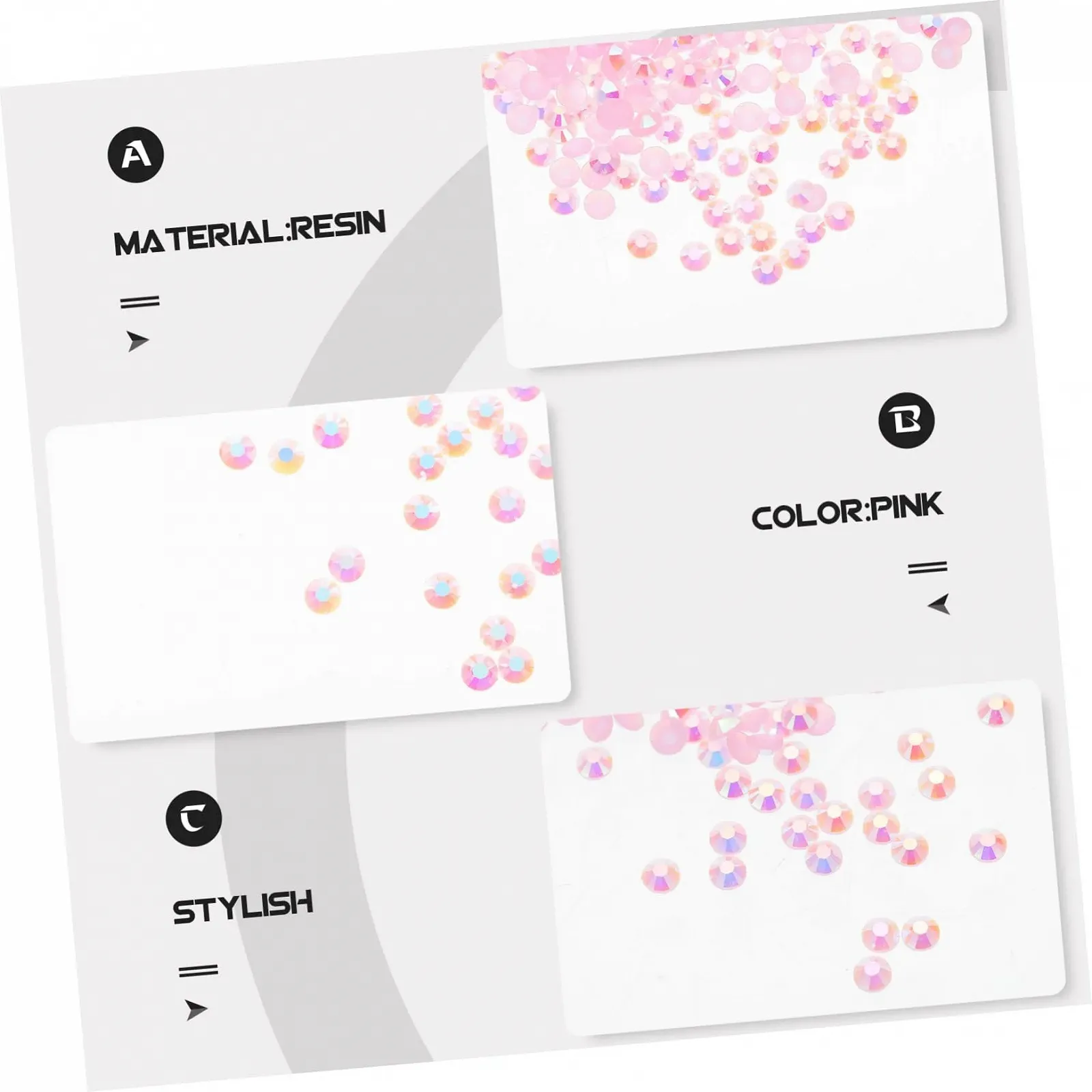 Стрази для нігтів кришталеві рожеві, фото №3 Стрази для нігтів кришталеві рожеві, фото №3