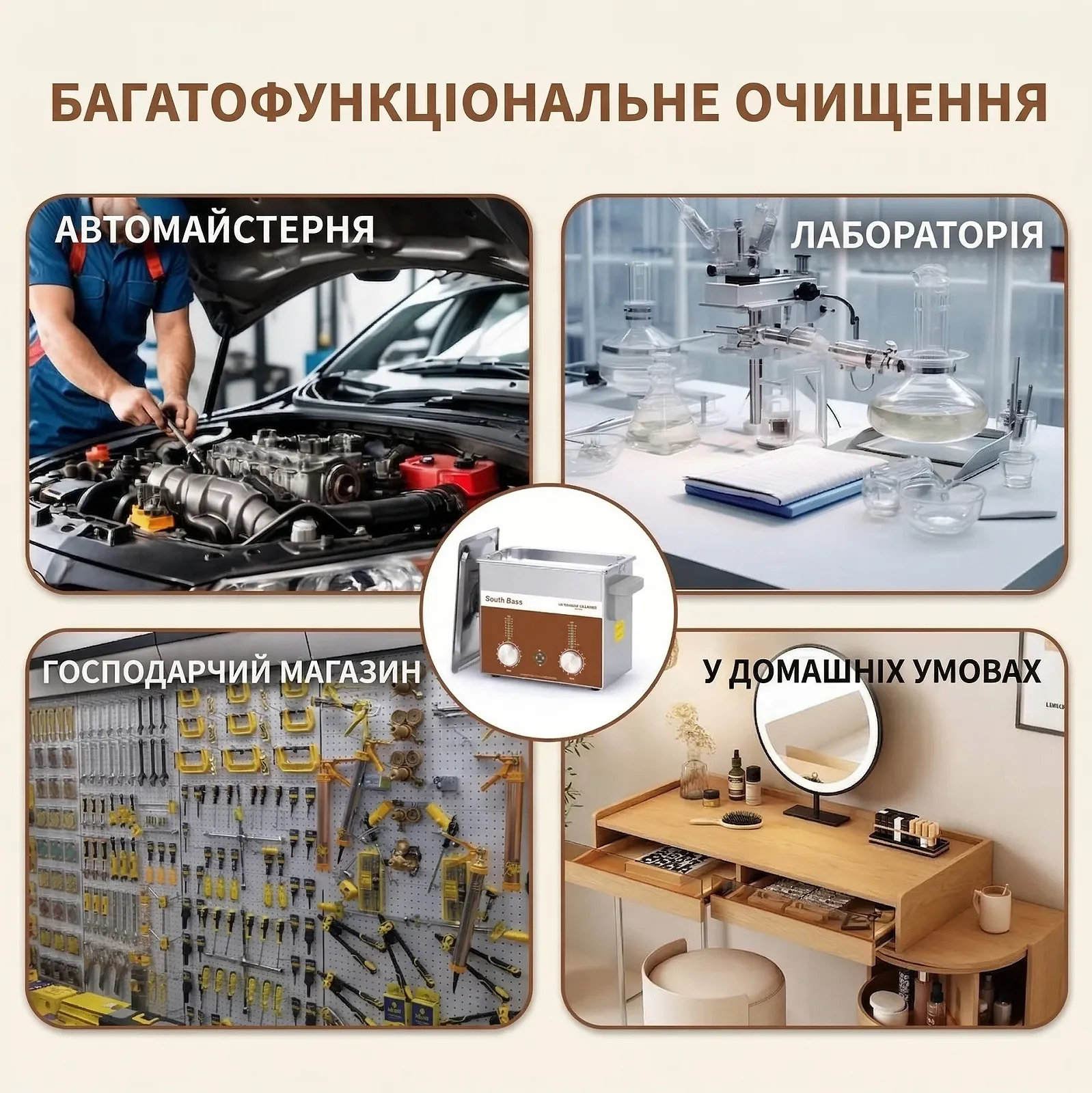 Ультразвукова мийка SOUTH BASE 4L 120W Silver (SBS-400E-EU), фото №5