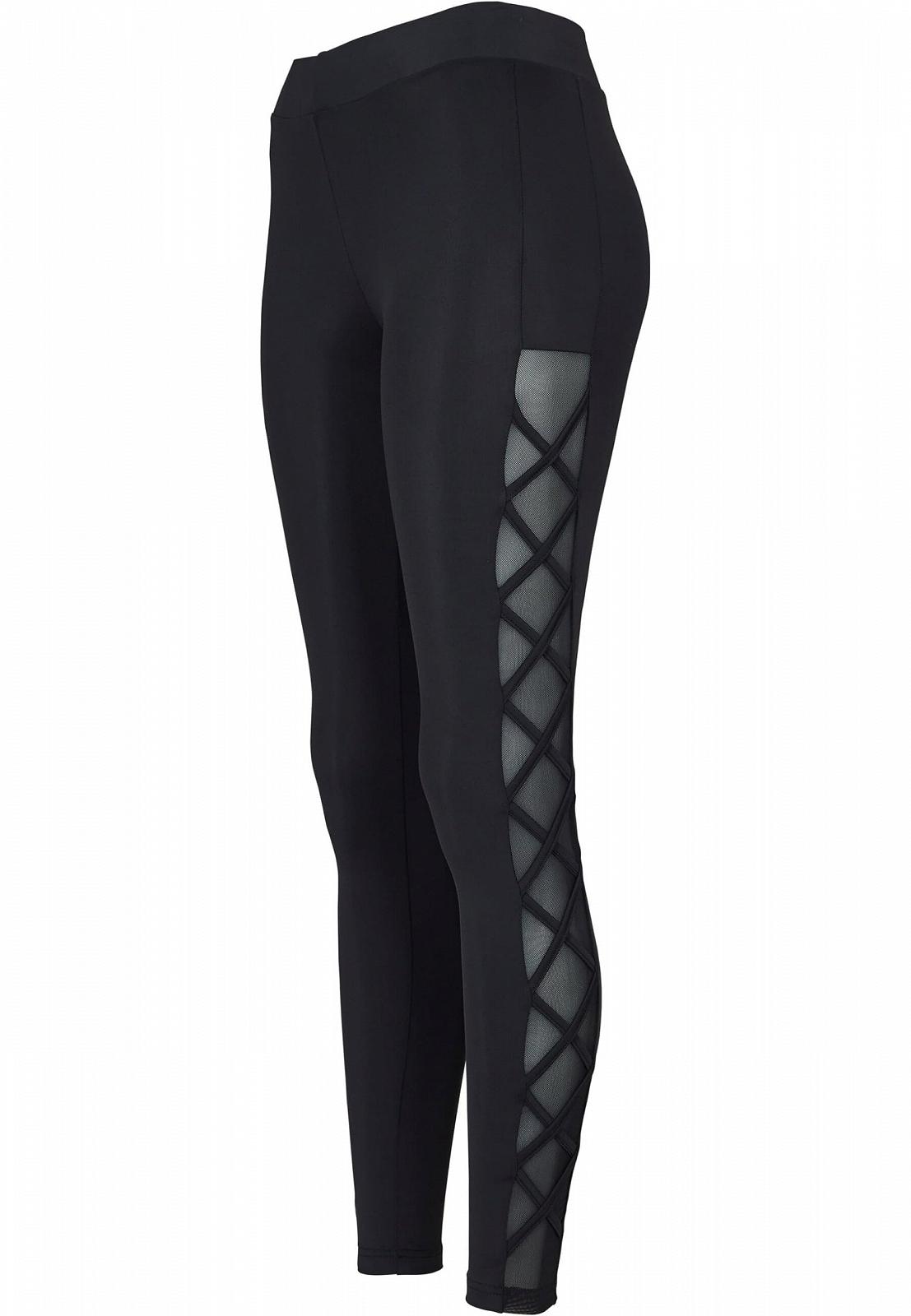 Леггинсы Urban Classics Ladies Ribbon Mesh Черный XS - XL, фото №4
