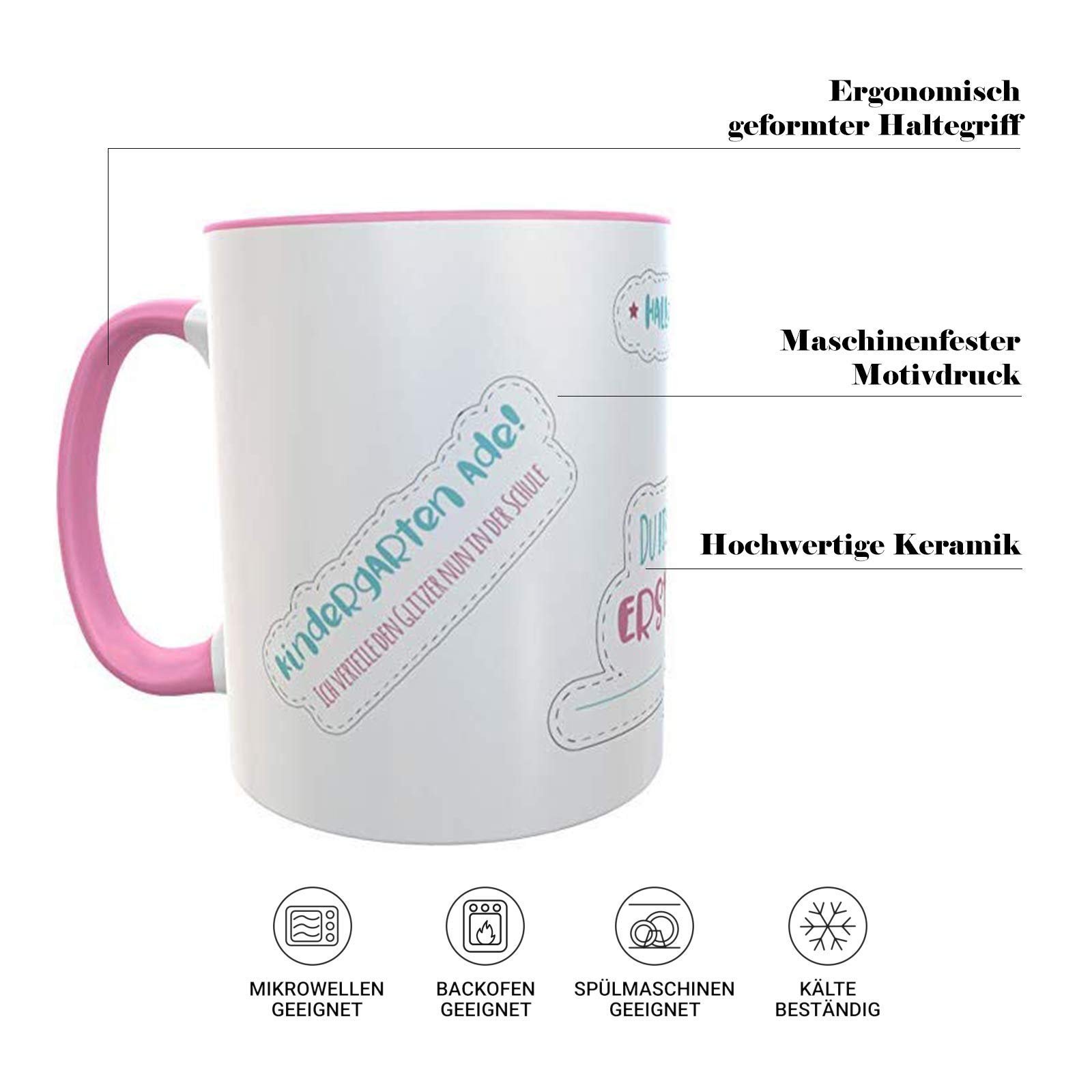 Кружка Emmapünktchen Schulkind Unicorn Slogan Sugar Bag Girl Pink с подарочной упаковкой School Cone, фото №3