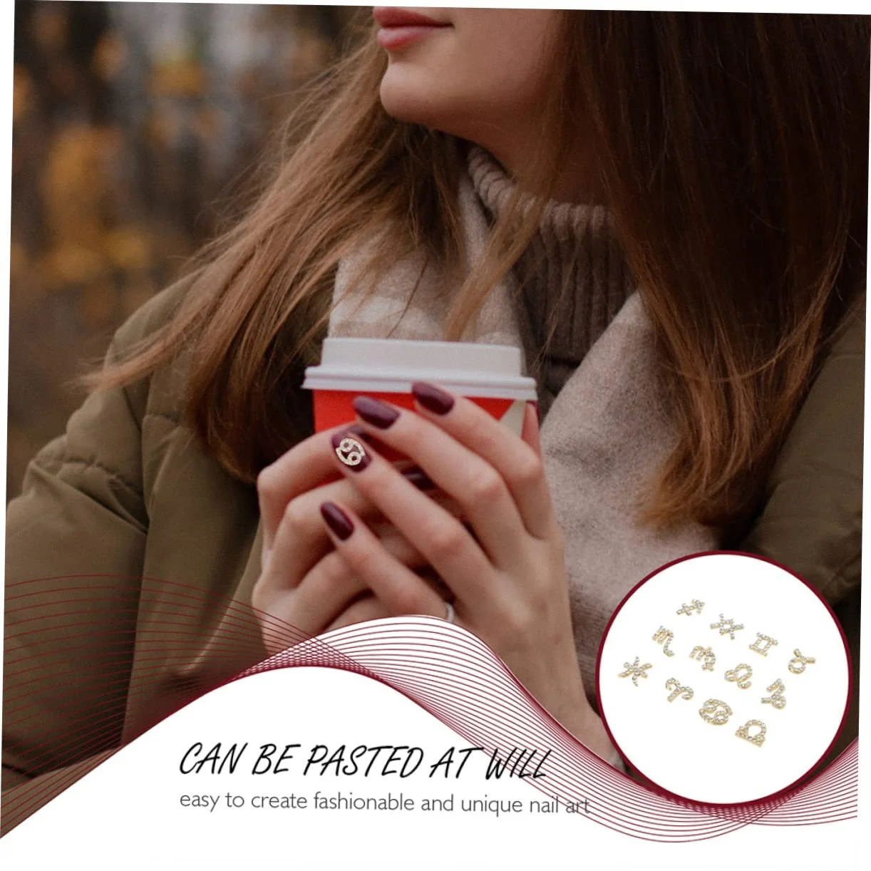 Украшения для ногтей Знаки зодиака 24шт., подвески для ногтей с 12 созвездиями, фото №6