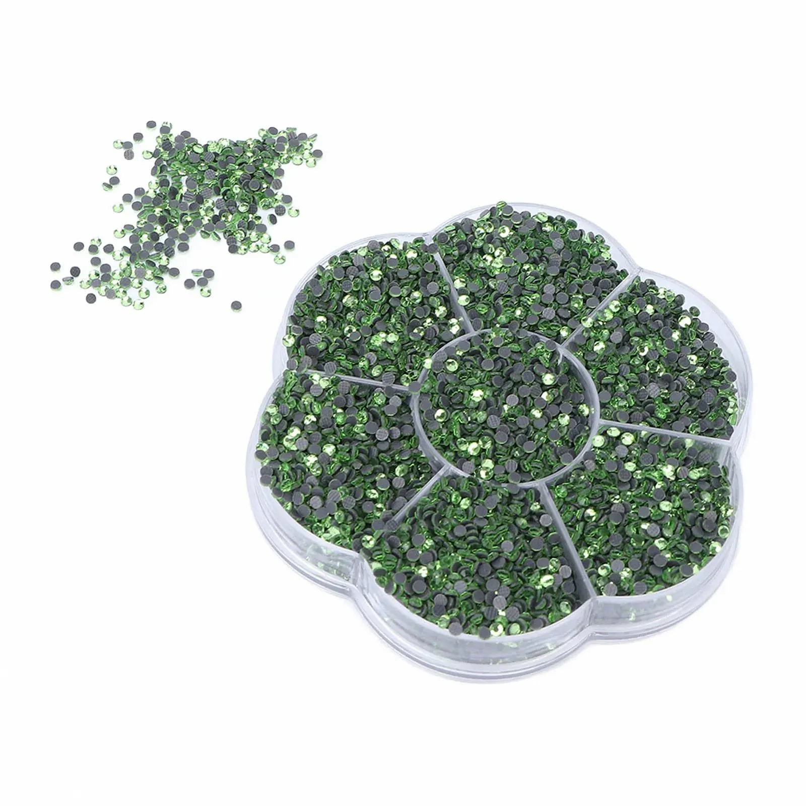 Стрази Термоклейкі прикраси 14400 шт., блискучі прозорі скляні для одягу та взуття, світло-зелений S601, фото №1