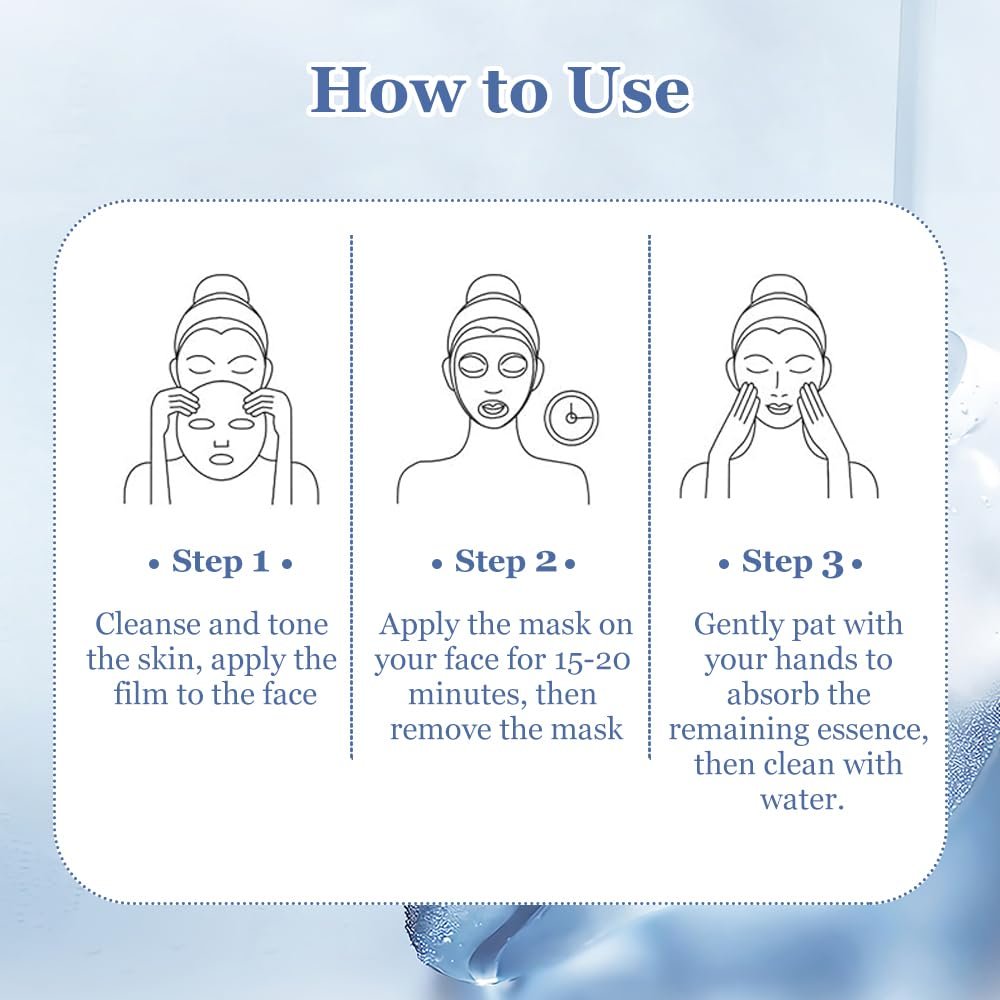 Маска для лица KUIRUNRX® Набор 10 шт, Увлажняющие маски для ежедневного ухода за лицом для различных потребностей кожи, Спа-уход за кожей, Успокаивает, Увлажняет, фото №6