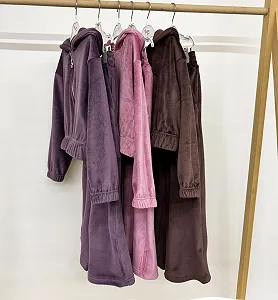 Утеплений костюм велюр з палаццо від 116 до 152 см велюровий костюм на хутрі широкі штани synthetic.ua - Фото 1