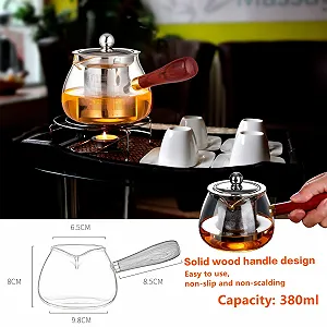 Скляний Чайник-заварник з ситечком  Clear Glass Teapots with Infuser for Loose Tea 380 мл synthetic.ua - Фото 1