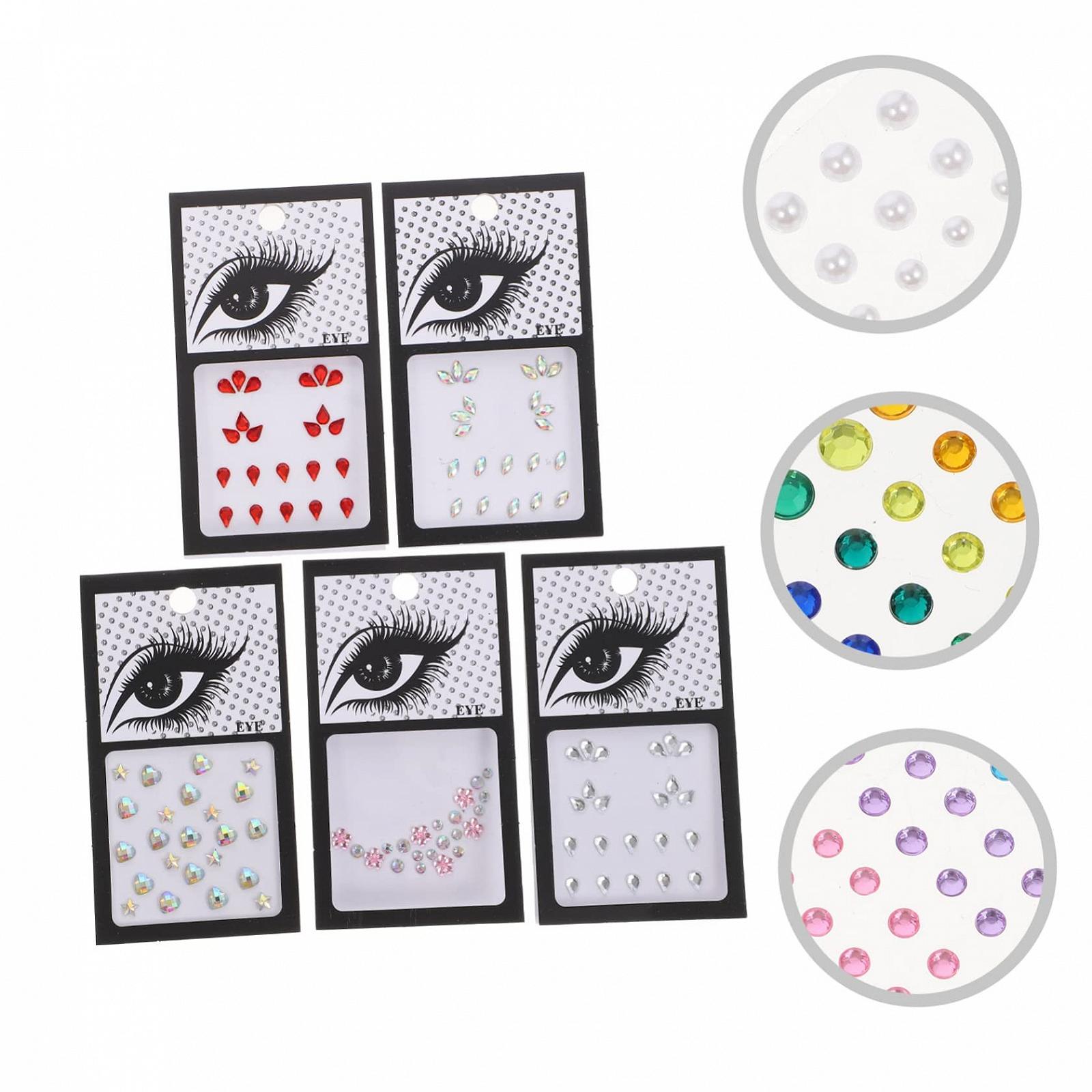 Стразы FRCOLOR 20 листов, стразы для лица, драгоценные камни для ногтей, наклейки для скрапбукинга, фестивальные драгоценности для лица, плоские стразы, детские акриловые наклейки для лица, фото №9