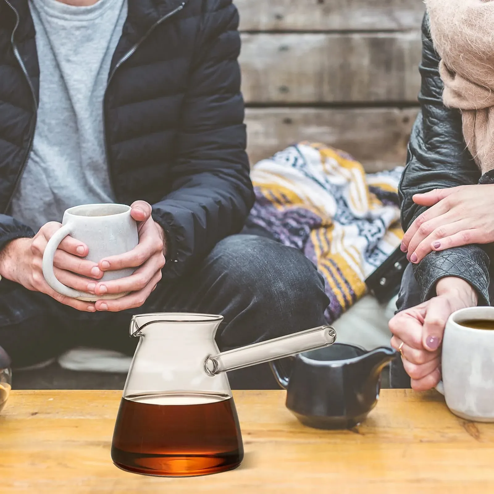 Турка HEMOTON 2 шт. Скляна для молока, грецької, арабської кави, ручної роботи, османська, кована Cezve Jezve Ibrik Briki, фото №9